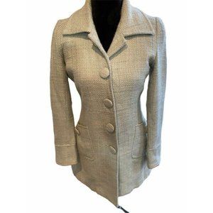 Tulle Womens Jacket Green Tweed Pockets Long S